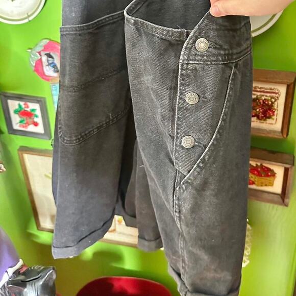 Plus size Old Navy black denim shorts overalls jumpsuit / romper Size 3XL - Picture 4 of 8